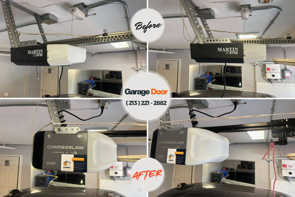 Before and after: garage door repair Yardville, NJ